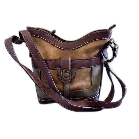 B.O.C. Handbags - B.O.C. Vegan Faux Leather Shoulder Bag‎ Color Block Neutral Earthy Classic